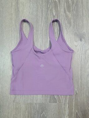 Lululemon Pink Lavender Align Tank Top Built In Shelf Bra Yoga Crop Size 0